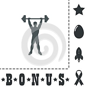 Strong man icon illustration of fitness