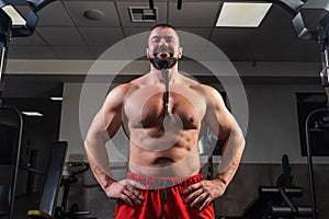 Strong man physique condition. Fat burning