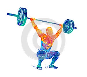 Strong man powerlifting photo
