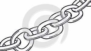 Strong Metal Chain Link, Symbolizing Connection and Security, vector design Generative AI