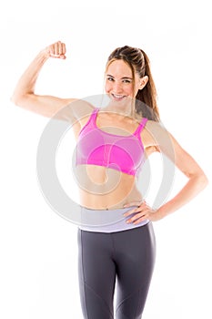 Strong model isolated with arm curl