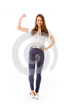 Strong model isolated with arm curl