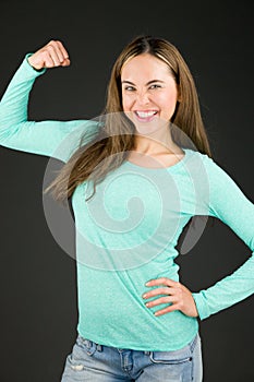 Strong model isolated with arm curl