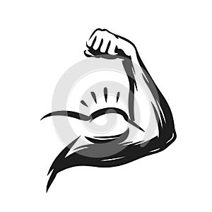 Strong muscle arm. Power symbol vector illustration