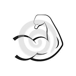 Strong muscle arms icon. Vector flex biceps