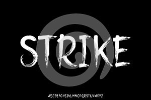 Strong paint brush stroke font vector