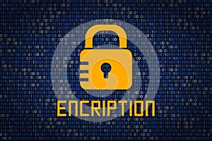 Strong password encription. Data protection from hacking. Cyber security. Data encryption. Protect information in network and Inte