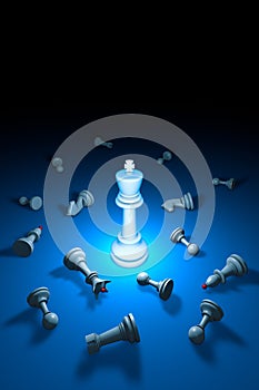 Strong personality (chess metaphor). 3D rendering illustration.