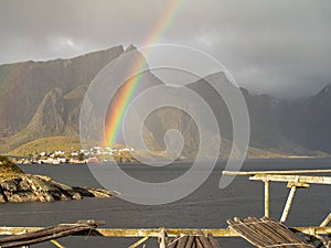 Strong Rainbow over Reinefjorden