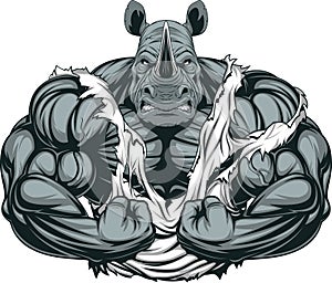 Strong rhinoceros athlete