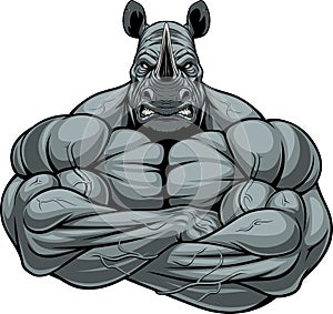 Strong rhinoceros athlete