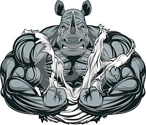 Strong rhinoceros athlete photo