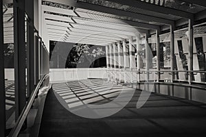 Strong shadows foot bridge Mono