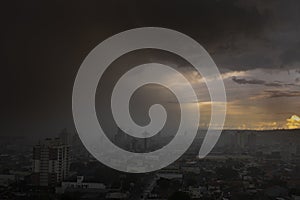 Strong Storm arriving in the city center of Suzano, SÃÂ£o Paulo - Brazil photo