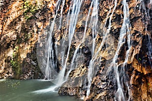 Strong streams of the waterfall