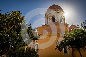 Strong sunlight at the Agia Triada Monastery on Crete