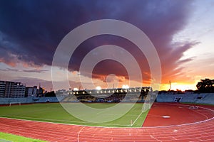 Strong sunset in Chula Stadium photo