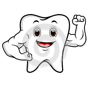 Strong tooth cartoon