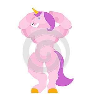 Strong Unicorn Power. Powerful Magic horse. heavy steed. Vector photo