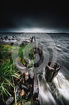 Strong waters down by the sea