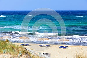 Strong waves on Elias beach, Skiathos