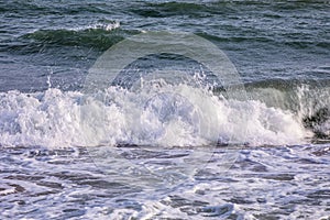 Strong waves at sea during a storm.
