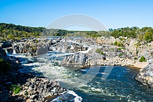 Strong White Water Rapids in Great Falls Park, Virginia Side