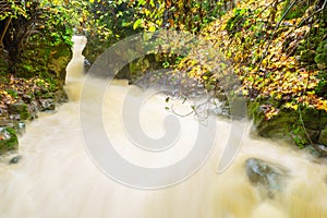 Strong winter waterflow in the Banias River