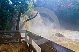 Strong winter waterflow in the Banias waterfall