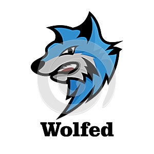 Strong wolf logo vector, character design