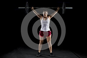 Strong woman snatches a lot of weight