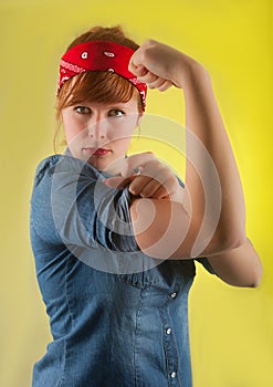 Strong woman after WW2 poster rosie the riveter