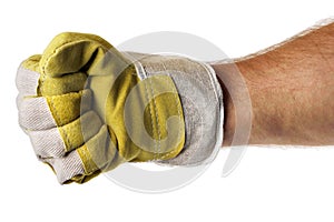 Strong worker hand glove fist