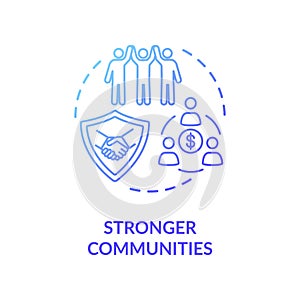 Stronger community blue gradient concept icon