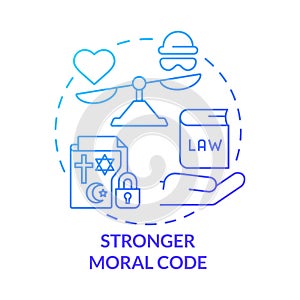 Stronger moral code blue gradient concept icon