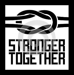 stronger together black square sign on white