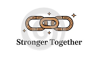 Stronger Together Interlocking Chain Logo Design