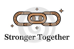 Stronger together linked chain icon for teamwork and connection