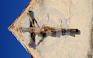 Stronghold church tower with crucifix photo