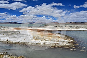 Strongly saline lake Ruldan Nak in Tibet, China