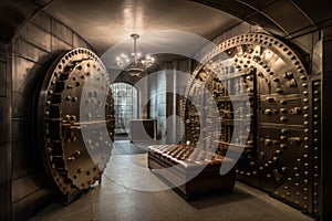 Strongroom private banking light. Generate Ai