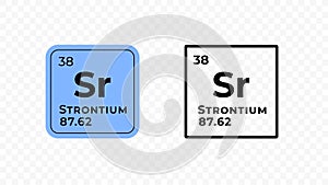 Strontium, chemical element of the periodic table vector