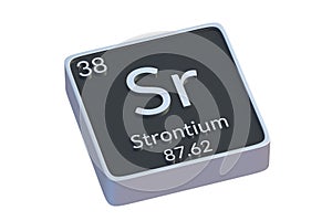 Strontium Sr chemical element of periodic table isolated on white background