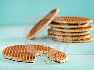 Stroopwafels or caramel Dutch Waffles