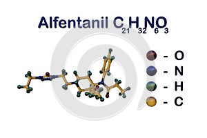 Structural chemical formula and molecular model of amphetamine, the central nervous system stimulant that used to treat