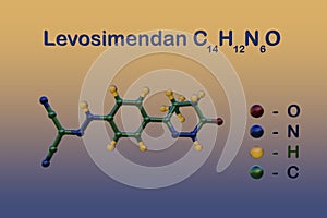 Structural chemical formula and molecular model of levosimendan, a new calcium sensitizer developed for the treatment of
