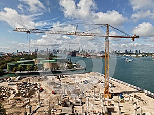 Structural civil engineering. Structure engineering at building site. Formwork construction architecture. Architectural building