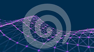 Structural connection of information. Data transfer in network connection. Abstract data background. 3D rendering