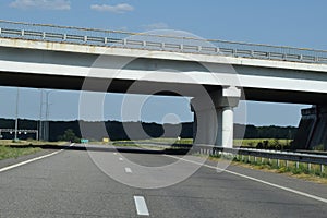 Structural elements of an old steel bridge.
