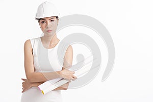 Structural engineer holding drafting paper